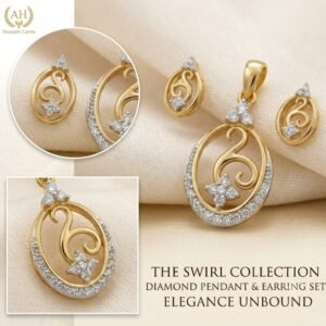 Elegant Golden Teardrop Jewelry Set with Matching Earrings