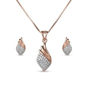 Elegant Golden Teardrop Jewelry Set with Matching Earrings