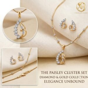 Elegant Golden Teardrop Jewelry Set with Matching Earrings