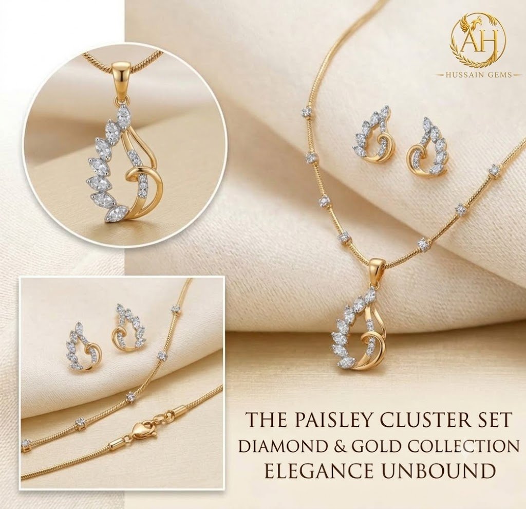 Elegant Golden Teardrop Jewelry Set with Matching Earrings - Image 3