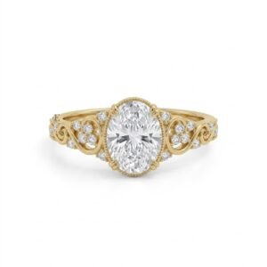 2.0 Ct Moissanite Oval Cut Solitaire Ring in 925 Sterling Silver | Hussain Gems