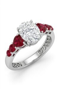 2.0 Ct Moissanite Oval Cut Solitaire Ring in 925 Sterling Silver | Hussain Gems
