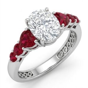 2.0 Ct Moissanite Oval Cut Solitaire Ring in 925 Sterling Silver | Hussain Gems