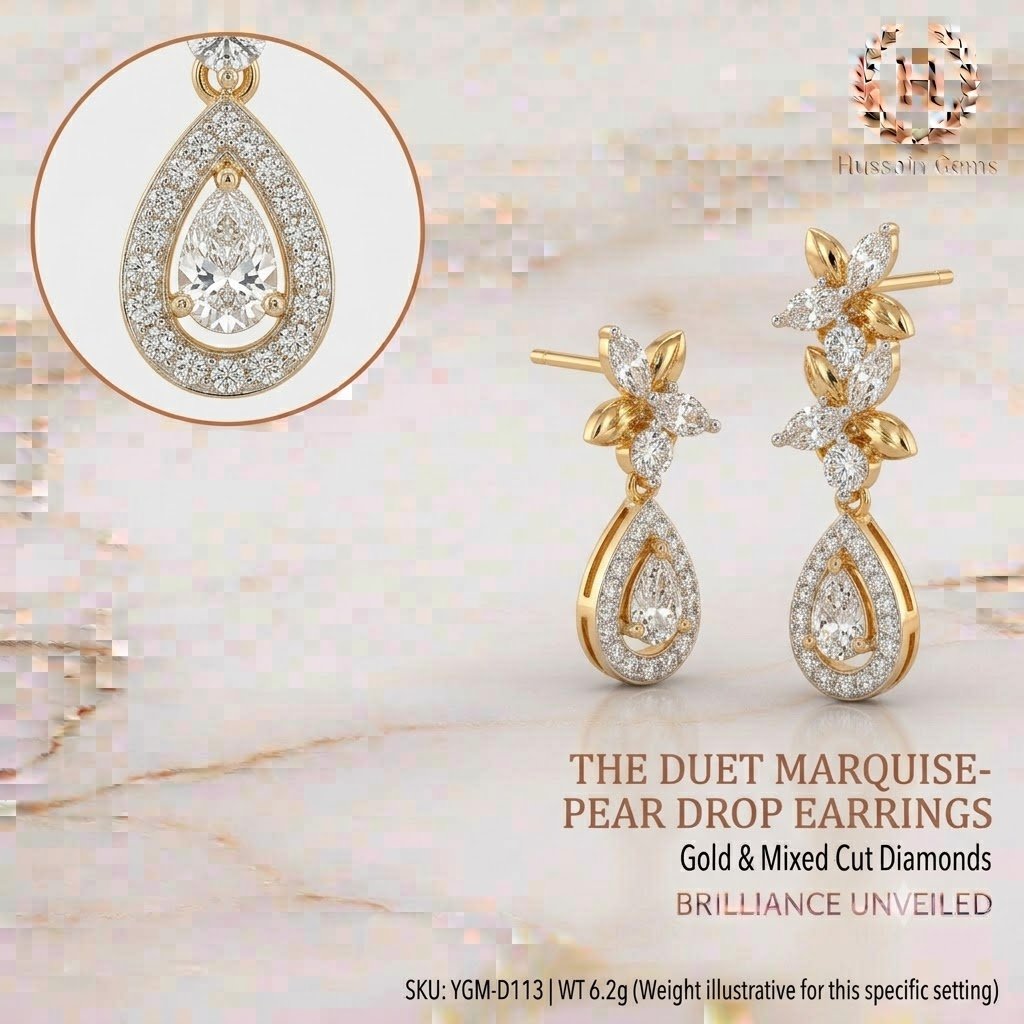 Artisanal Drop Earrings Collection | Handcrafted by Hussain Gems, Kolkata - Image 2