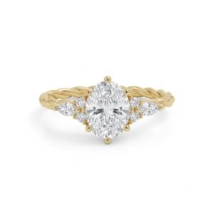 2.0 Ct Moissanite Oval Cut Solitaire Ring in 925 Sterling Silver | Hussain Gems