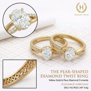 2.0 Ct Moissanite Oval Cut Solitaire Ring in 925 Sterling Silver | Hussain Gems