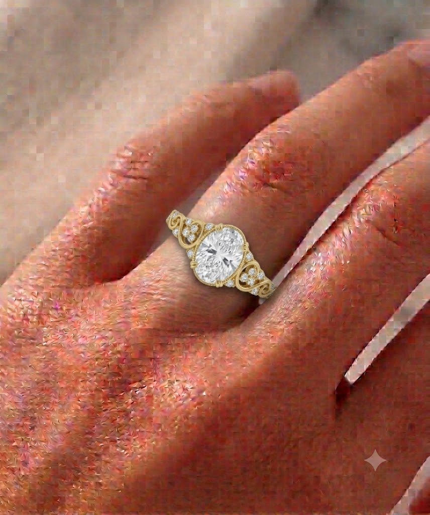 2.0 Ct Moissanite Oval Cut Solitaire Ring in 925 Sterling Silver | Hussain Gems - Image 3