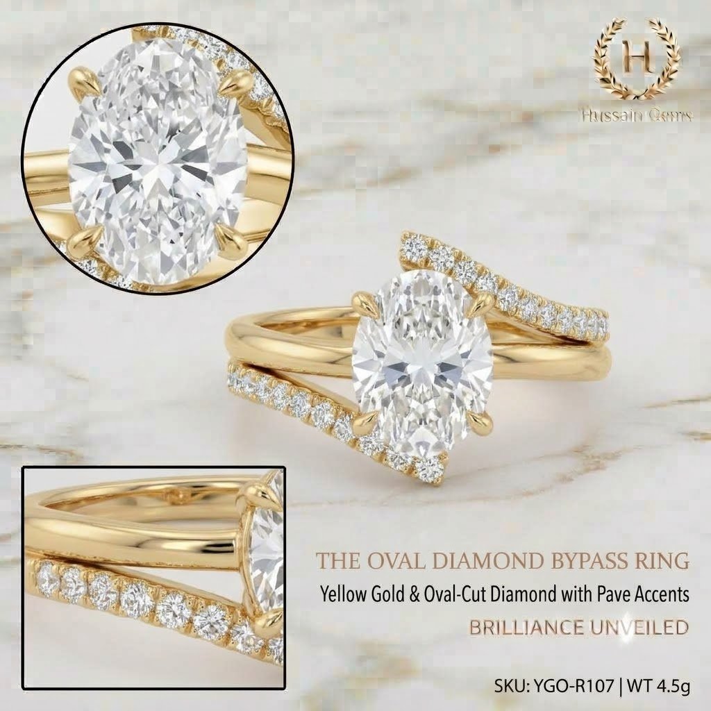 2.0 Ct Moissanite Oval Cut Solitaire Ring in 925 Sterling Silver | Hussain Gems - Image 2