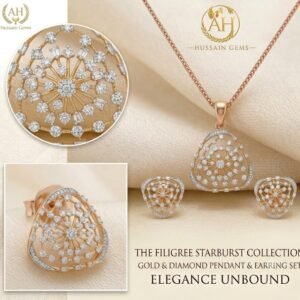 Elegant Golden Teardrop Jewelry Set with Matching Earrings