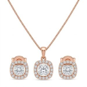 Elegant Golden Teardrop Jewelry Set with Matching Earrings