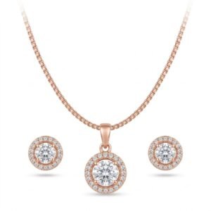 Elegant Golden Teardrop Jewelry Set with Matching Earrings