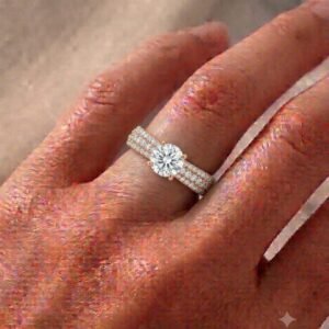 2.0 Ct Moissanite Oval Cut Solitaire Ring in 925 Sterling Silver | Hussain Gems