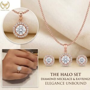 Elegant Golden Teardrop Jewelry Set with Matching Earrings
