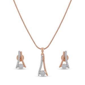 Elegant Golden Teardrop Jewelry Set with Matching Earrings