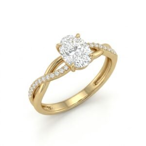 2.0 Ct Moissanite Oval Cut Solitaire Ring in 925 Sterling Silver | Hussain Gems