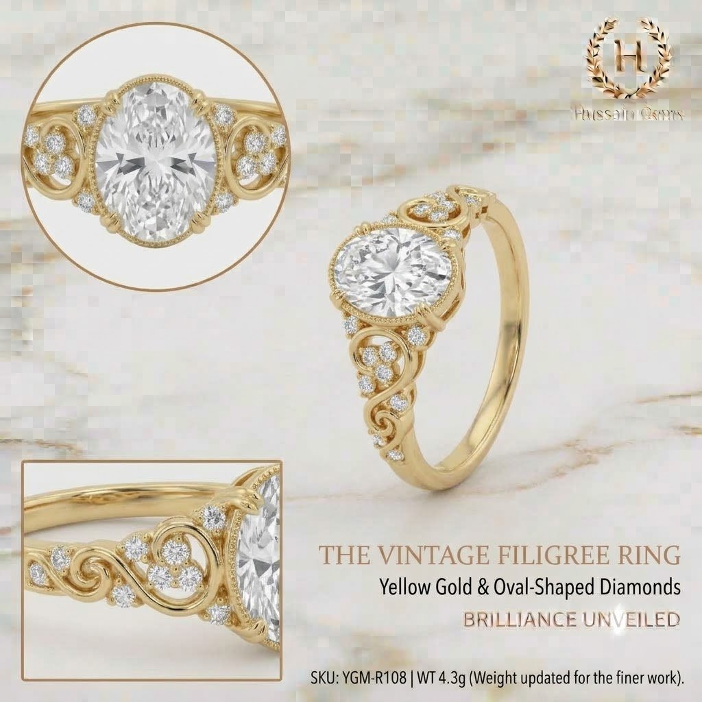 2.0 Ct Moissanite Oval Cut Solitaire Ring in 925 Sterling Silver | Hussain Gems - Image 2