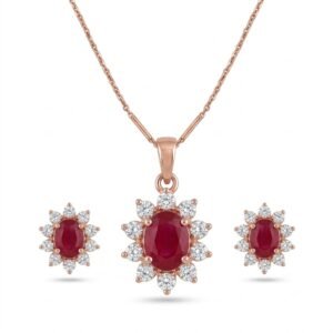 Elegant Golden Teardrop Jewelry Set with Matching Earrings
