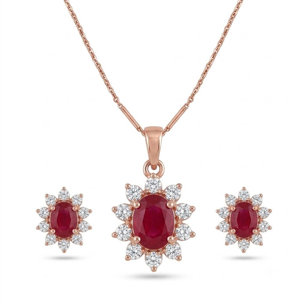 Elegant Golden Teardrop Jewelry Set with Matching Earrings