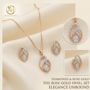 Elegant Golden Teardrop Jewelry Set with Matching Earrings