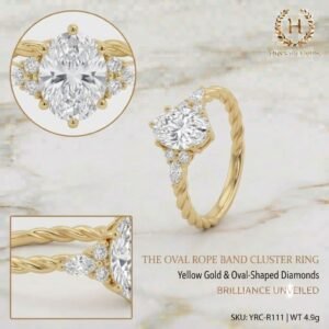2.0 Ct Moissanite Oval Cut Solitaire Ring in 925 Sterling Silver | Hussain Gems