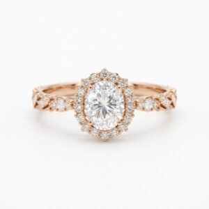2.0 Ct Moissanite Oval Cut Solitaire Ring in 925 Sterling Silver | Hussain Gems