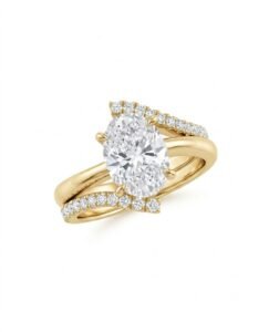 2.0 Ct Moissanite Oval Cut Solitaire Ring in 925 Sterling Silver | Hussain Gems