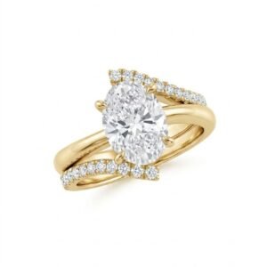 2.0 Ct Moissanite Oval Cut Solitaire Ring in 925 Sterling Silver | Hussain Gems