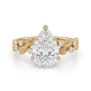 2.0 Ct Moissanite Oval Cut Solitaire Ring in 925 Sterling Silver | Hussain Gems