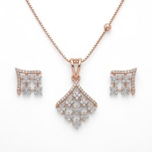 Elegant Golden Teardrop Jewelry Set with Matching Earrings