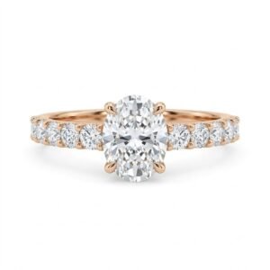 2.0 Ct Moissanite Oval Cut Solitaire Ring in 925 Sterling Silver | Hussain Gems