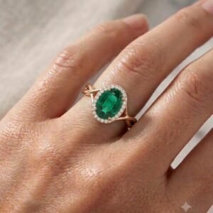 2.0 Ct Moissanite Oval Cut Solitaire Ring in 925 Sterling Silver | Hussain Gems