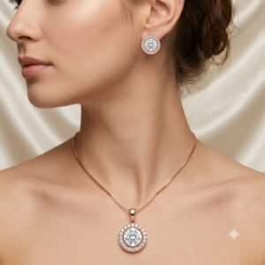 Elegant Golden Teardrop Jewelry Set with Matching Earrings
