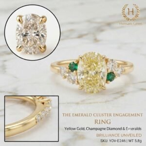 2.0 Ct Moissanite Oval Cut Solitaire Ring in 925 Sterling Silver | Hussain Gems