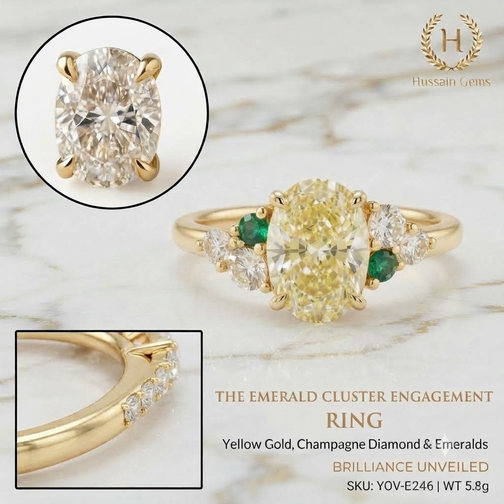 2.0 Ct Moissanite Oval Cut Solitaire Ring in 925 Sterling Silver | Hussain Gems - Image 2