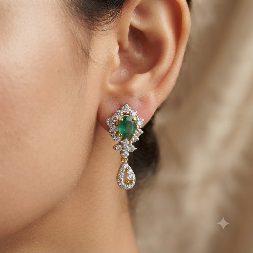 Artisanal Drop Earrings Collection | Handcrafted by Hussain Gems, Kolkata - Image 3