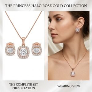 Elegant Golden Teardrop Jewelry Set with Matching Earrings