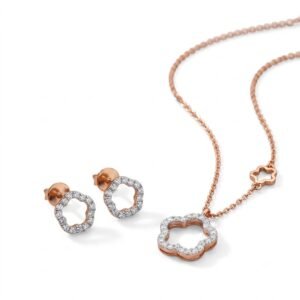 Elegant Golden Teardrop Jewelry Set with Matching Earrings