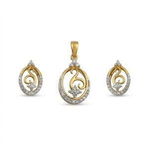 Elegant Golden Teardrop Jewelry Set with Matching Earrings