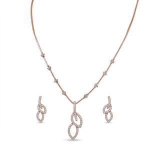 Elegant Golden Teardrop Jewelry Set with Matching Earrings