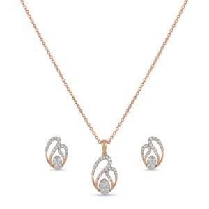 Elegant Golden Teardrop Jewelry Set with Matching Earrings