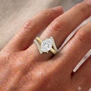 2.0 Ct Moissanite Oval Cut Solitaire Ring in 925 Sterling Silver | Hussain Gems