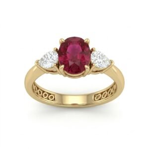 2.0 Ct Moissanite Oval Cut Solitaire Ring in 925 Sterling Silver | Hussain Gems