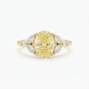 2.0 Ct Moissanite Oval Cut Solitaire Ring in 925 Sterling Silver | Hussain Gems
