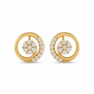 Vibrant Emerald Cut Green Emerald Gold Stud Earrings | Hussain Gems