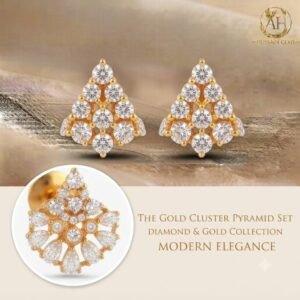 Vibrant Emerald Cut Green Emerald Gold Stud Earrings | Hussain Gems