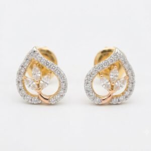 Vibrant Emerald Cut Green Emerald Gold Stud Earrings | Hussain Gems
