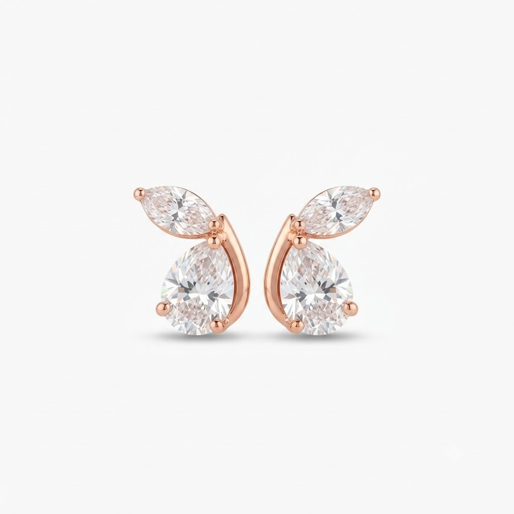 Vibrant Emerald Cut Green Emerald Gold Stud Earrings | Hussain Gems