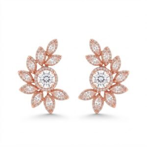 Vibrant Emerald Cut Green Emerald Gold Stud Earrings | Hussain Gems