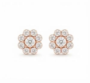 Vibrant Emerald Cut Green Emerald Gold Stud Earrings | Hussain Gems