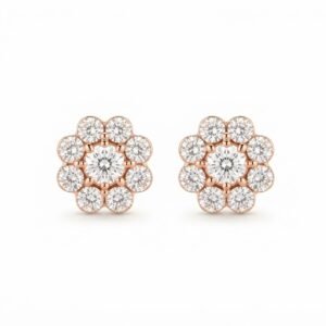 Vibrant Emerald Cut Green Emerald Gold Stud Earrings | Hussain Gems